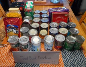 a table of canned food